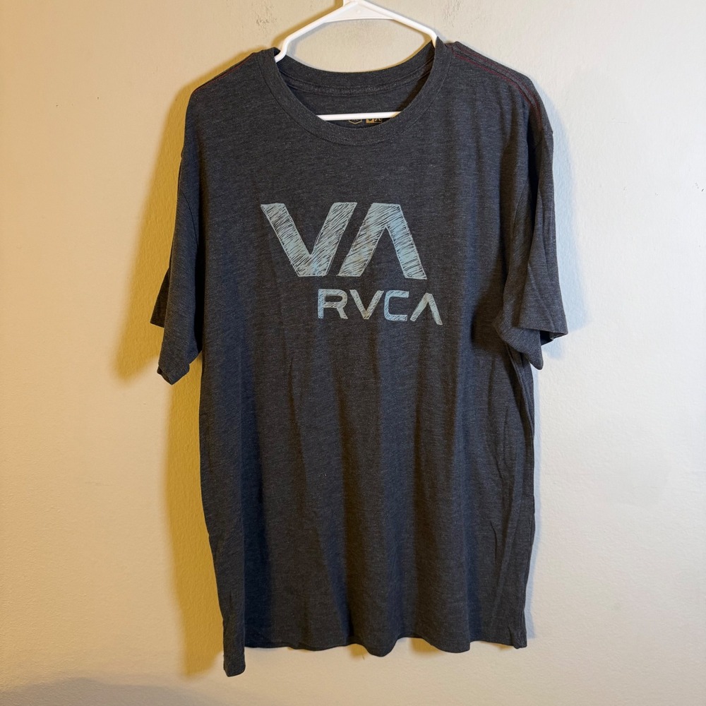 RVCA Mens XL Grey Heather VA Logo‎ Graphic T-Shirt Artist Network Program
